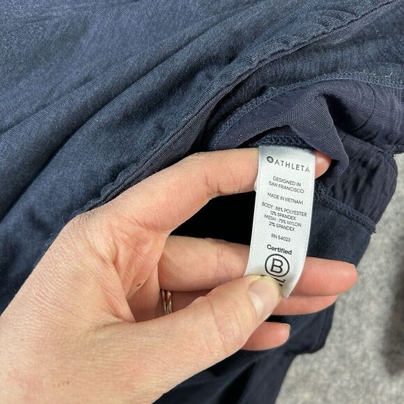 Athleta Uptempo Hoodie Medium Performance Pullover Blue Thumbholes Athleisure - Picture 8 of 9
